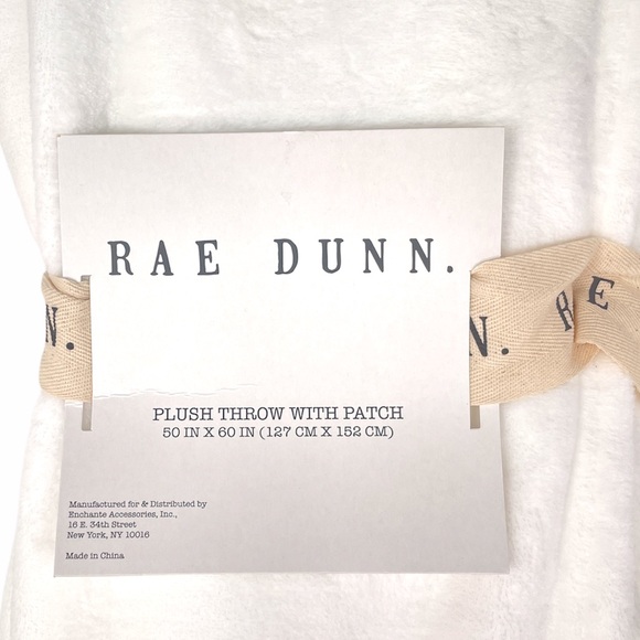 Rae Dunn Home Sweet Home Throw Blanket, White - Picture 4 of 6